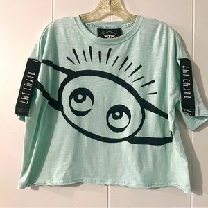 Disney Parks baby Yoda green cropped top